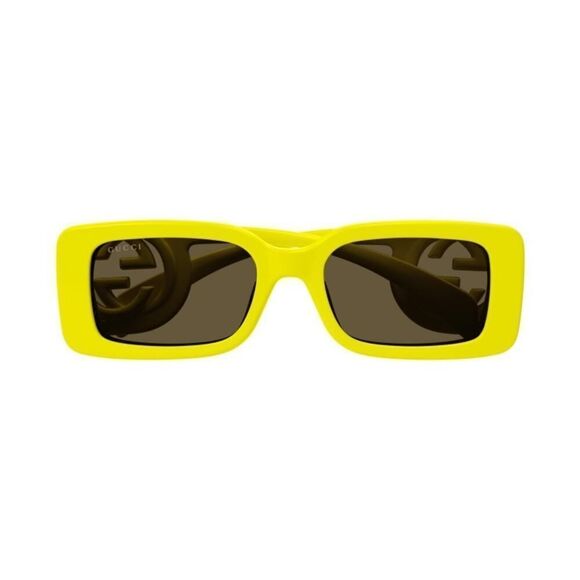 NEW Gucci Sunglasses GG1325S 007 Acid Yellow Brown Unisex Authentic - Picture 4 of 9